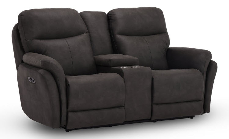 88885B Power Headrest and Lumbar Reclining Console Loveseat