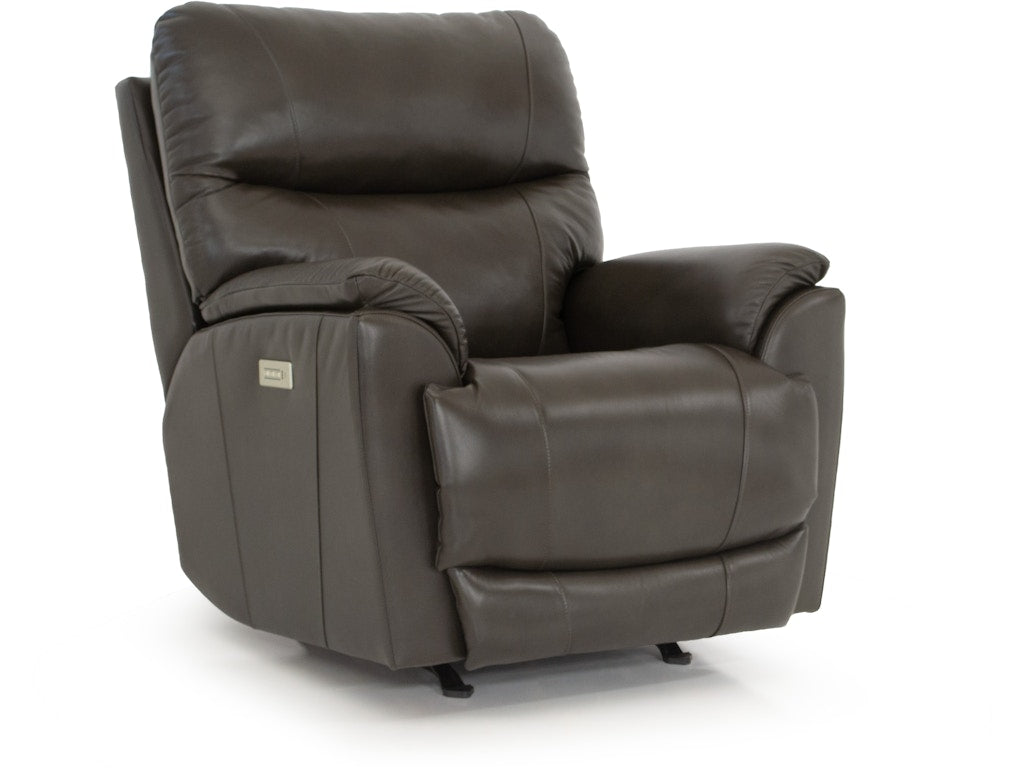 72953B Power Headrest and Lumbar Recliner Delray Shitake