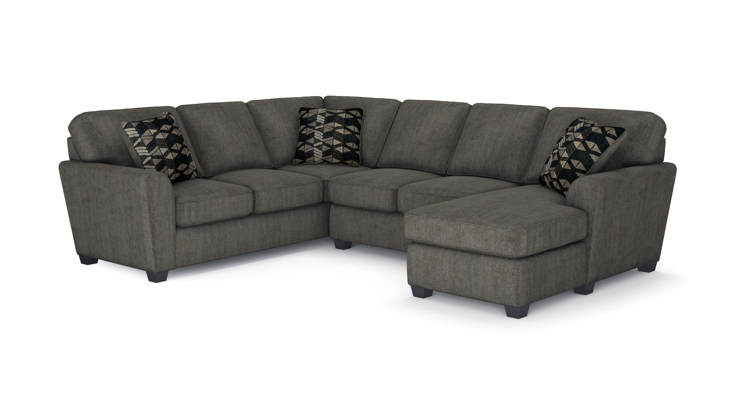 643 2 Piece Sectional Lux Dark Grey