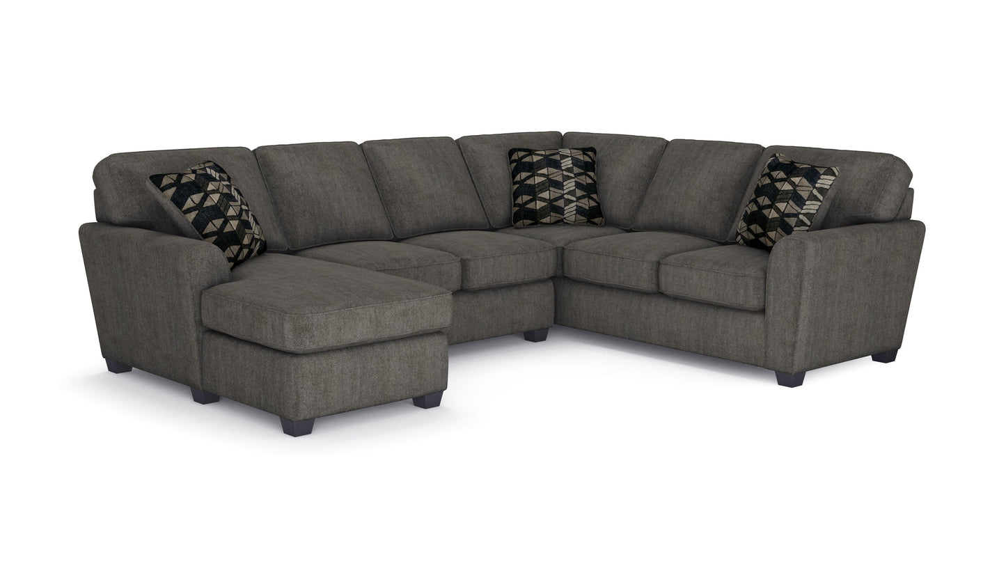 643 2 Piece Sectional Lux Dark Grey